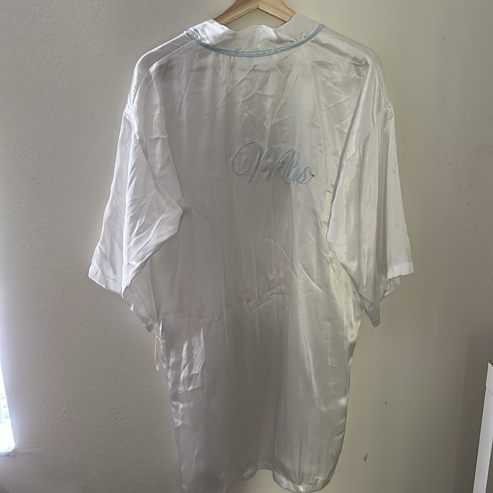 White Satin 'Mrs' Robe